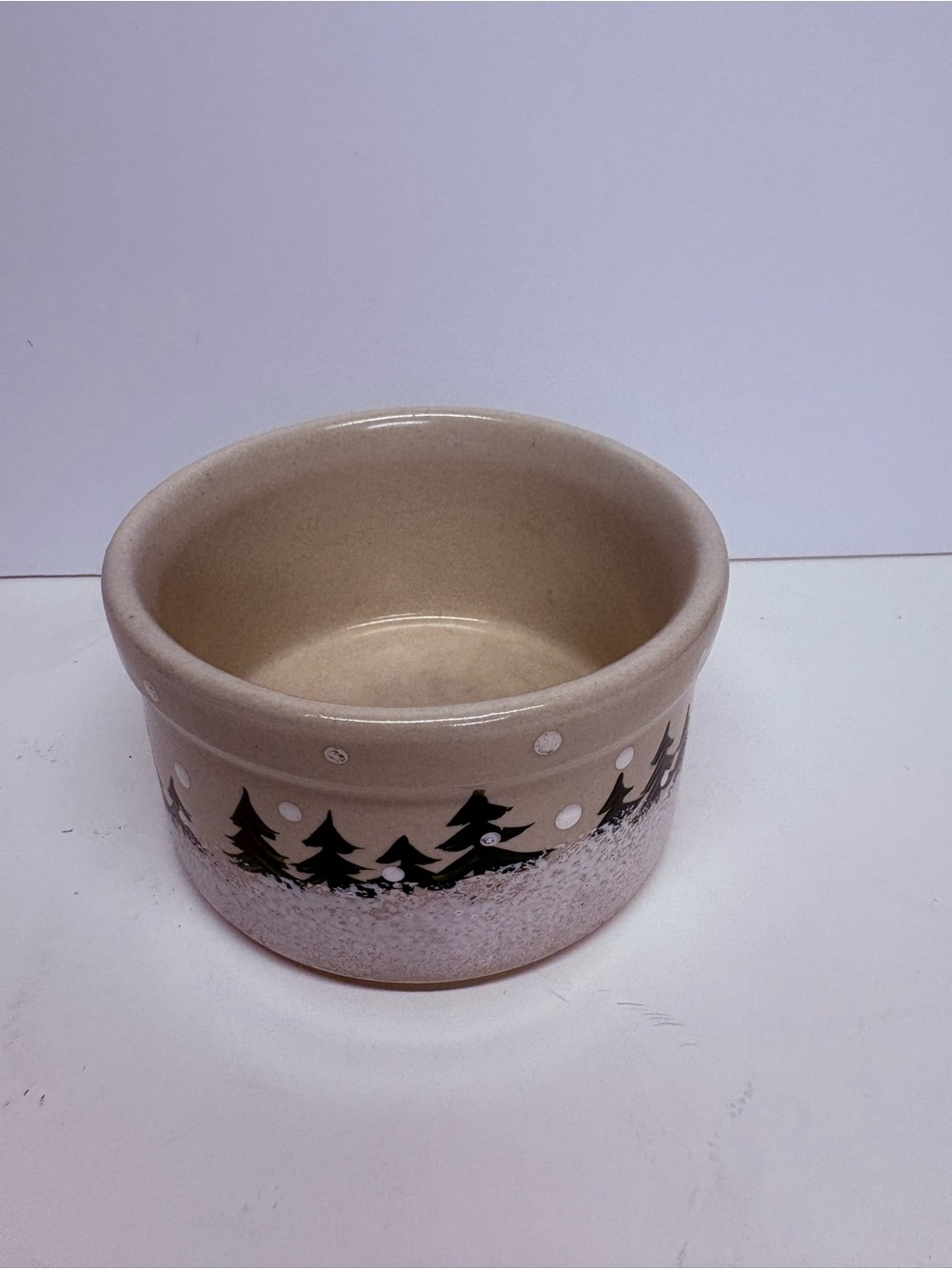 Vintage RRP Co. Roseville Holiday Pottery Crock Pine Trees Pattern